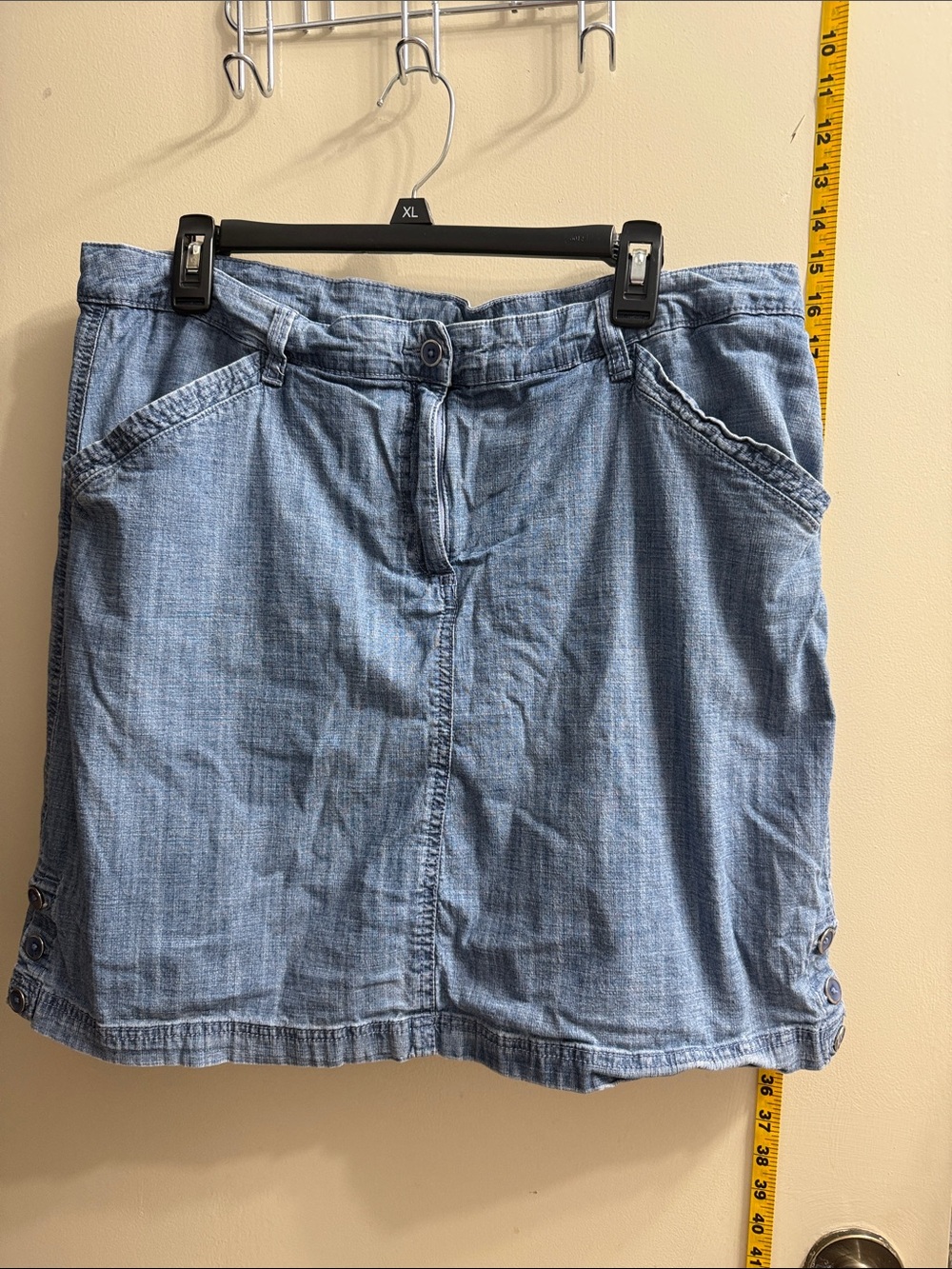 Karen Scott Light Blue Denim Mini Skirt